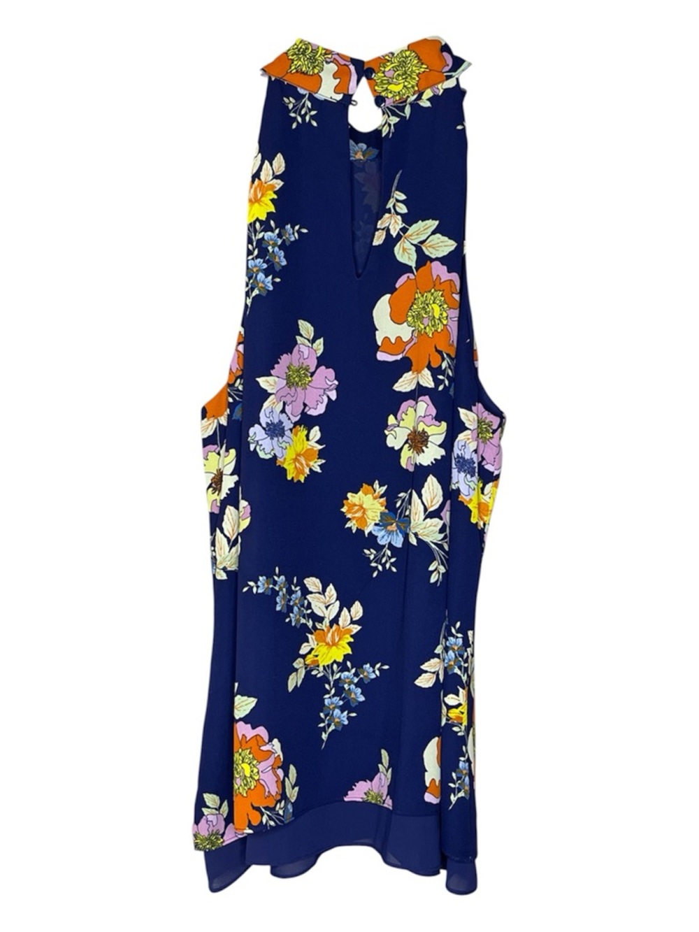 Rose & Olive Navy Floral Halter Tie-Neck Camisole Sz S - Picture 3 of 7